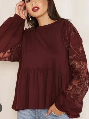 Free People Ribbed Tank in Burgundy Plum